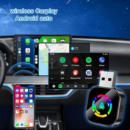 Yoidesu Wireless Car Play Adapter with Automatic Connection, Wired to Wireless Car Play Adapter for Android Auto Conversion with Type C to USB