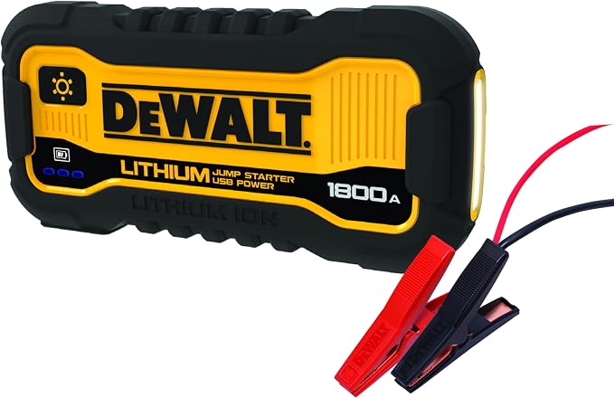 DeWalt DXAELJ18C 1800 Peak Amp Li-Ion Jump Starter with USB Power, Carrying Case