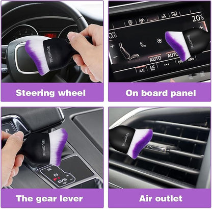 Car Interior Cleaning Brush, Car Duster Interior,Car Detailing Brush Dusting Brush,Car Interior Cleaning Tool, Auto Soft Hair Car Brush,Auto Interior Dust Brush for Air Vents(Purple)