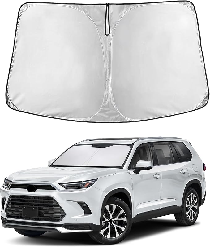 EcoNour Windshield Sunshade Compatible for Lexus TX/Toyota Grand Highlander 2024 2025 2026 XLE, MAX, Limited, Platinum, Sun Visor for Front Window Sun Shade Cover, Blocker&Protector, Car Accessories