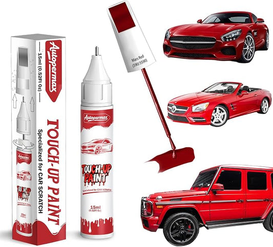 590/3590 Mars Red Car Touch Up Paint for Mercedes-Benz, Color Accurate Two-In-One Car Paint Scratch Repair Pen, Professional Scratch Remover for Vehicles Chips and Nicks Scuff