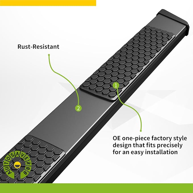 AUTOSAVER88 6 Inches Running Boards Compatible with 2019-2026 Ram 1500 New Body Crew Cab, Stainless Steel Side Steps Black Powder Coated Nerf Bars