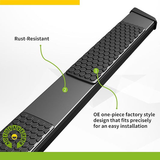 AUTOSAVER88 6 Inches Running Boards Compatible with 2019-2026 Ram 1500 New Body Crew Cab, Stainless Steel Side Steps Black Powder Coated Nerf Bars