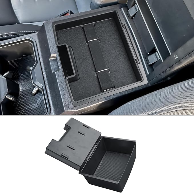 CDEFG for 2024 2025 2026 Toyota Tacoma Center Console Organizer Compatible with Toyota 2024 2025 2026 Tacoma Accessories Middle Console Tray Armrest Storage Box Double Drawers
