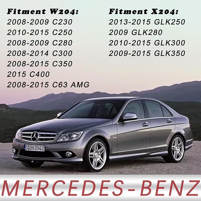 Metal Interior Door Handle Repair Kit | Compatible with Mercedes Benz W204 X204 C230 C250 C280 C300 C63 GLK250 GLK280 GLK300 | Inside Inner Front or Rear Left Driver Side Door Lever (Matter Sliver)