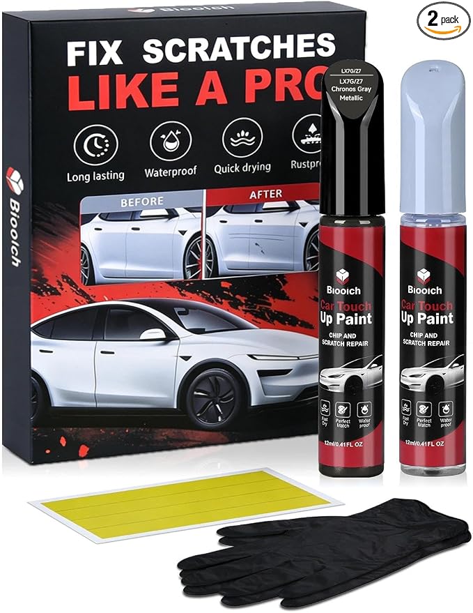 Chronos Gray Metallic LX7G/Z7 for Audi Touch Up Paint Kit[2K Clear Coat Included],Exact Color Match Touch Up Paint for Chip and Scratch