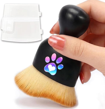 Dog Paw Print Car Detailing Brush Soft Bristle Cars Interior Cleaning Brush,Automotive Dust Brushes with Protective Cover,for Vehicle Interior Gentle Detailing Care Heart Pet Paw Gifts for Women Men