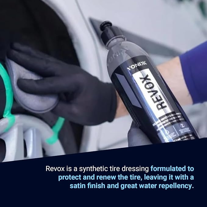 Vonixx Revox Synthetic Tire Sealant | Water Repellency & UV Protection | Solvent Free | Enhanced Resistance to Mud & Rain | Elevate Your Vehicle's Appearance and Protection | 16.9 fl oz (500 ml)