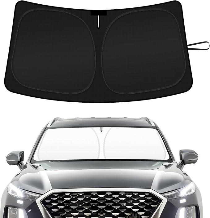 Car Windshield Sun Shade Compatible with 2020 2021 2022 2023 2024 2025 2026 Hyundai Palisade Accessories Foldable Front Window Sunshade Custom Windshield Cover Sun Visor Block UV Rays
