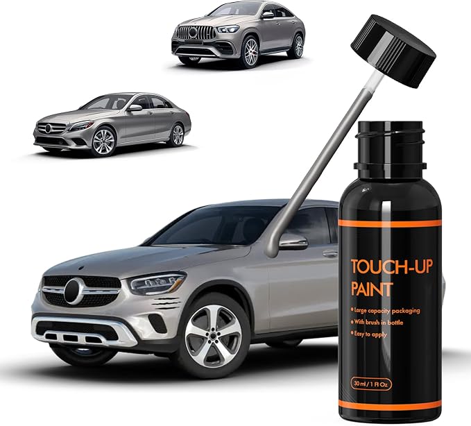 859 Mojave Silver Touch Up Paint for Mercedes Benz, DIY Car Paint Scratch Repair Kit, Automotive Paints, Quick & Easy Fix Scratch Repair for C/E/G/S/CLA/GLC/GLE/GLS/EQS/CLS/A/B/Maybach/AMG