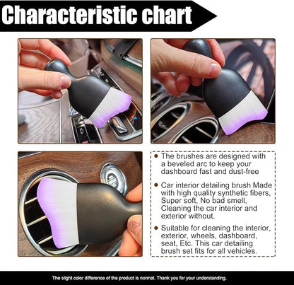 Car Cleaning Brush Soft Bristle Car Interior Dust Brush, suitable for cleaning car dashboards and air vent gaps, also usable on leather and computers, scratch-proof(Purple+White)