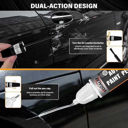 Touch Up Paint for Cars, 3-Pack - Black Car Scratch Repair Pen, Color Accurate Automotive Touch Up Paint, Long-Lasting Scratch Resistance, Fast-Drying & User-Friendly, Safe & Water-Resistant for Automotive & Household Touch-Ups