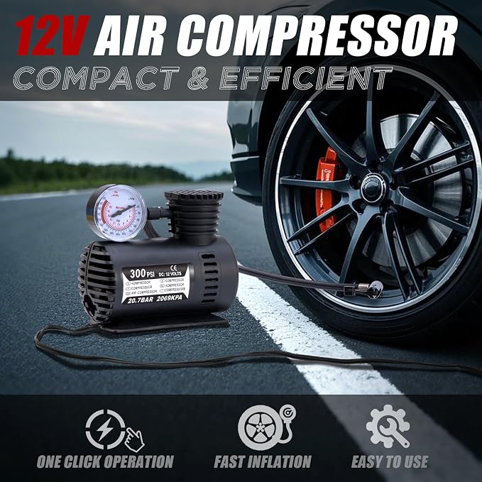Car Emergency Roadside Assistance Kit with Jumper Cables Tire Inflator Automotive Kit for Car Vehicle
