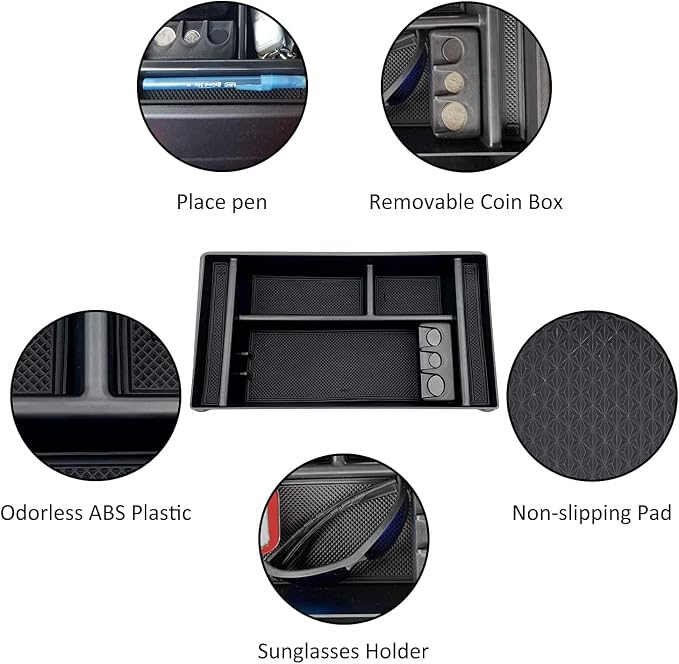 Center Console Organizer Tray fits for 2019-2022 GMC Sierra/Chevy Silverado 1500 Accessories, 2020-2021 2022 2023 Silverado/Sierra 2500 HD/3500 HD