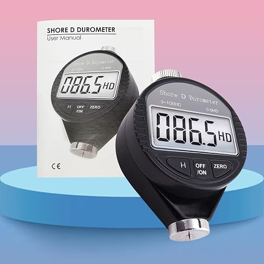 Shore D Hardness Tester Meter Portable 0-100HD Digital Durometer D for Rubber, Tire, Plastic, Thermal Plastic, Flooring, Bowling Ball with Large LCD Display
