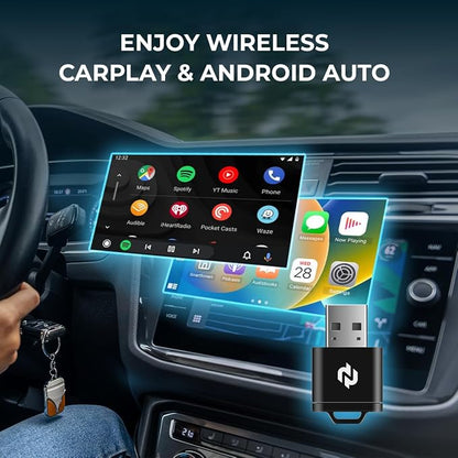 N Wireless CarPlay Adapter Upgrade – Faster & More Stable Wireless Apple CarPlay for Wired CarPlay Vehicles, 5GHz WiFi Performance, Plug & Play USB Dongle, Quick Pairing