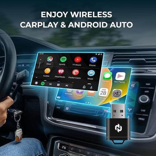 N Wireless CarPlay Adapter Upgrade – Faster & More Stable Wireless Apple CarPlay for Wired CarPlay Vehicles, 5GHz WiFi Performance, Plug & Play USB Dongle, Quick Pairing
