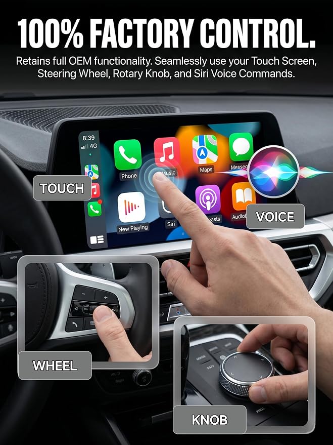 Wireless CarPlay Adapter for iPhone, 5.8GHz Mini Chip for 5s Auto-Connect, Converts Factory Wired to Wireless CarPlay, Single-Device Dedicated Connection, Only for iPhone/Wired Cars