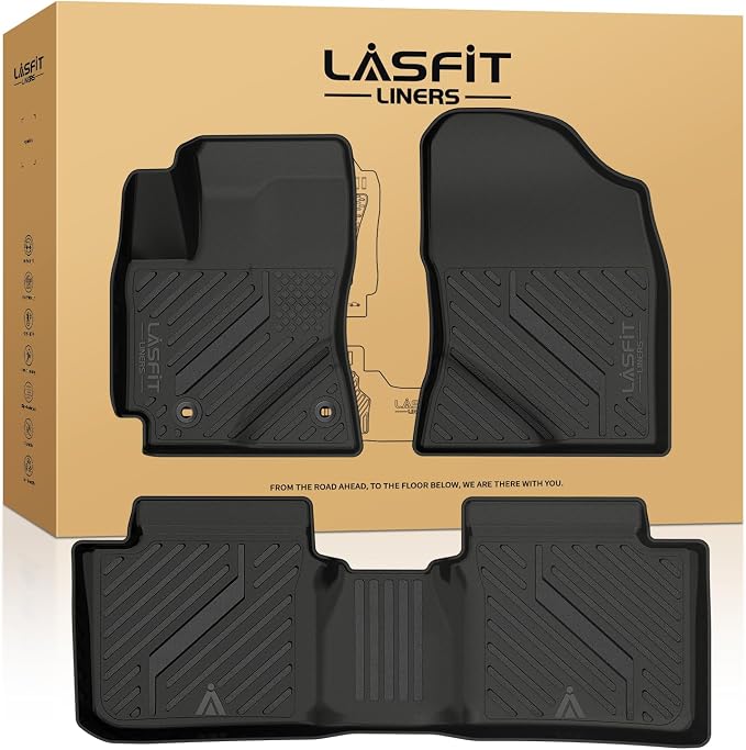 LASFIT Floor Mats for Toyota Corolla Sedan 2014-2019, All Weather TPE Custom Fit Car Liners for Toyota Corolla Accessories 1st & 2nd Row Car mats, Easy to Clean, Black