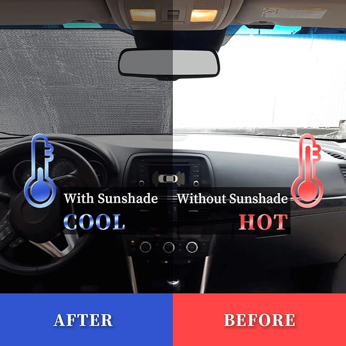 Funny Windshield Sun Shade Foldable Sunshade for Car Windshield Covers Blocks UV Rays Automotive Interior Sun Protection 51 x 27.5 in
