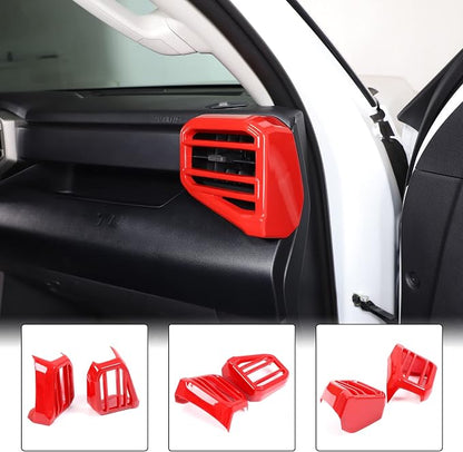 Aunginsy Center Console Side Air Conditioning Outlet Trim Cover Compatible with Toyota Tundra/Sequoia 2022-2026, ABS Dashboard Side A/C Wind Vent Panel Decorative Frame Protector Interior Accessories
