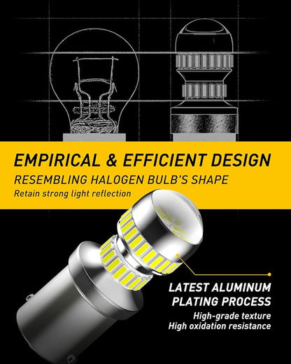 AUXITO 1156 LED Bulb White Super Bright 7506 1141 1003 BA15S P21W LED Light Replacement with Projector for Backup Reverse Tail Brake DRL Turn Signal Parking Light, Pack of 2