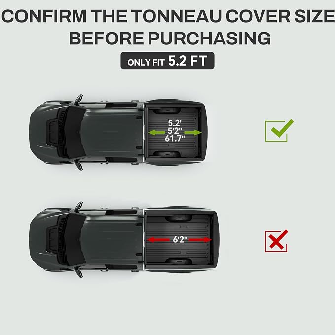 AUTOSAVER88 FRP Hard Tri-fold Truck Bed Tonneau Cover Compatible with Chevy Colorado/GMC Canyon 2015-2026 5.2 ft Bed