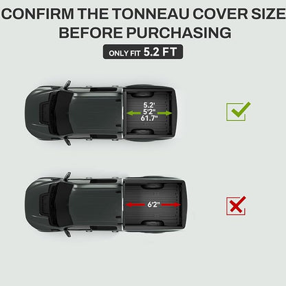 AUTOSAVER88 FRP Hard Tri-fold Truck Bed Tonneau Cover Compatible with Chevy Colorado/GMC Canyon 2015-2026 5.2 ft Bed