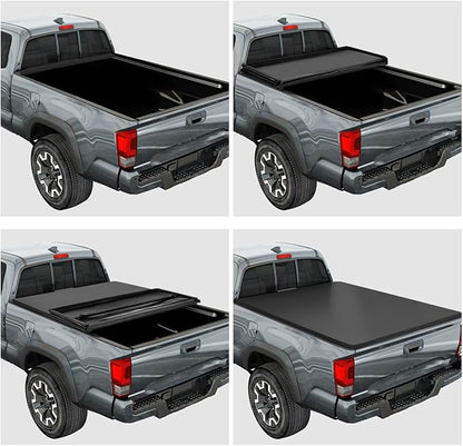 Vinyl Top Soft Tri-Fold Truck Bed Tonneau Cover Compatible with 2019-2024 Ford Ranger, fits 5ft Fleetside Bed Models