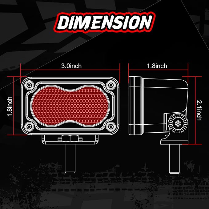 3 Inch LED Pod Lights Red Yellow Off Road Auxiliary Rear Light Fog Driving Cube Light Bar Red Hunting Fishing Emergency Safety Signal Work Lights for Truck UTV Pickup Motorcycle Boat