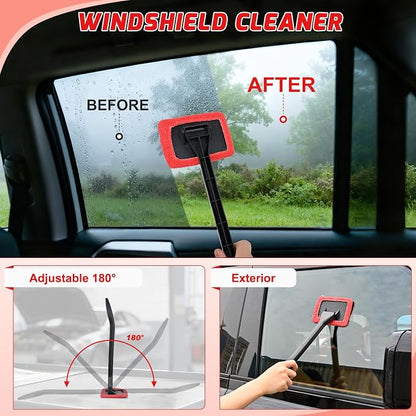 Nilight 15PCS Car Detailing Kit Auto Cleaning Tools Wash Set with Storage Carry Bag Beginners Easy to Use for Interior Exterior Car Care Clean Windshield Dashboard Seat Air Vents Wheels Tires, Red