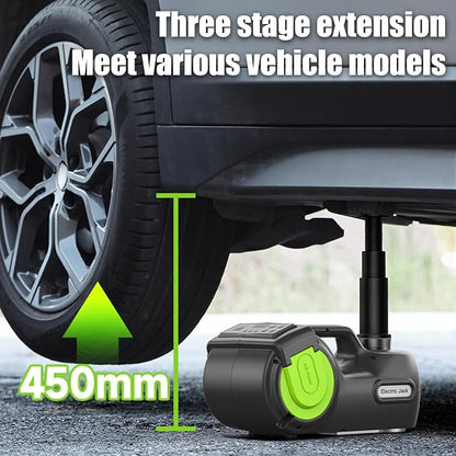 12V 5-Ton Electric Hydraulic Jack Emergency Tool Kit with Window-Breaking Hammer Anti-Slip Gloves Battery Clamps Electric Wrench C