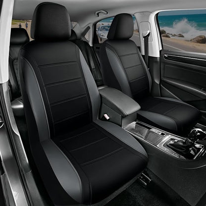 Road Comforts Leather Seat Covers, Breathable Car Seat Covers Full Set for Men,Airbag Compatible, Automotive Seat Covers Set Universal Fit Most Cars,Vans,Truck,SUV