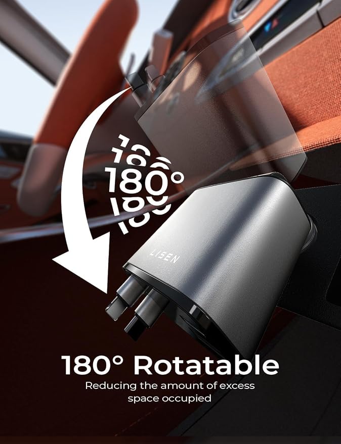 LISEN Retractable Car Charger, [2026 Upgrade 50 inch ] Long 4 in 1 Retractable Cable Car Charger, USB C Car Charger Fast Charging for iPhone 17 16 15 14 13 12 11 X Pro Max Plus Mini, Samsung S26 | Multiple Ports Car Charger, Retractable Car Charger Fas...