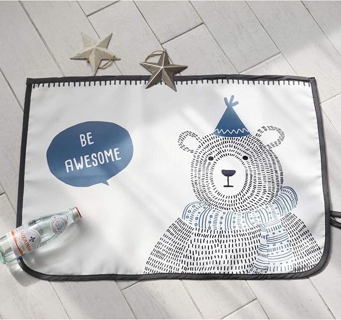 Magnetic Car Sun Shade Curtain for Side Window – Sun Blocker and UV Protector for Baby, Kids, and Pets – Universal Fit with Built-in Magnets for Steel-Framed Door (Be-Awesome Bear)