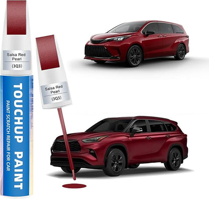 Dark Red/Salsa Red Pearl(3Q3) Touch Up Paint for Toyota 2-in-1 Car Scratch Repair Pen for Rock Chips, Door Scratches & Paint Nicks Exact Color Match Quick Dry DIY Fix for RAV4 Camry Corolla