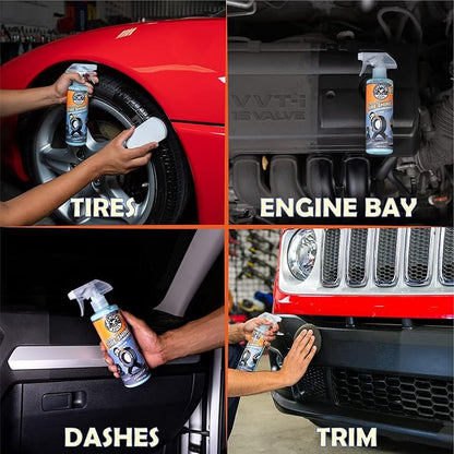 Chemical Guys Tire Kicker Extra Glossy Tire Shine Spray, 16 fl oz | Includes foam applicator; works on rubber, vinyl and plastic; for cars, trucks, motorcycles, RVs and more
