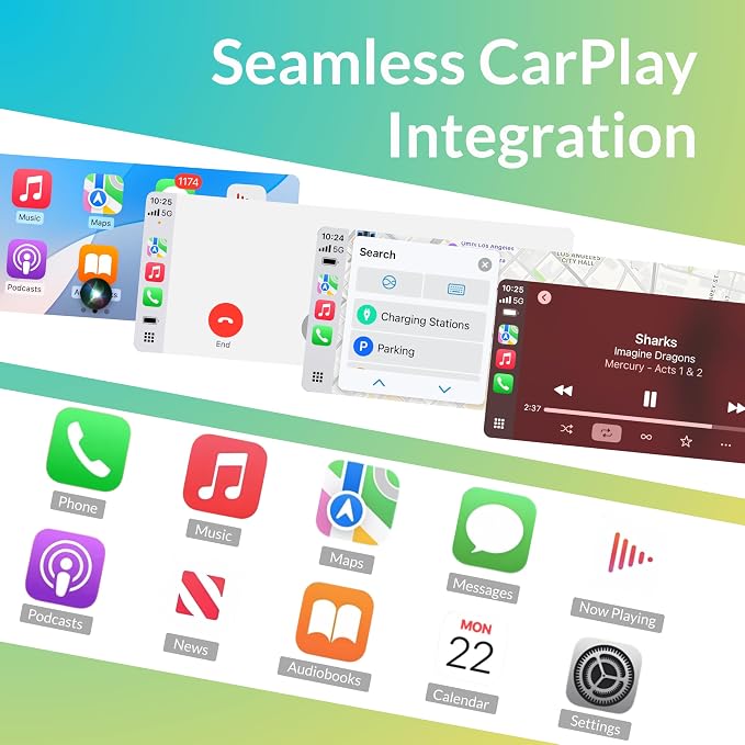 Wireless CarPlay Adapter for iPhone, Aluminum Cooling Carplay Receiver | Aluminum metal fast cooling, anti-interference stable connection, no lag audio, instant auto reconnect