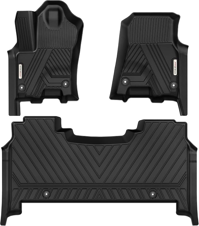 YITAMOTOR Floor Mats for 2025 2026 Ram 1500 Crew Cab with 1st Bucket Seat Rear Under-Seat Storage Box, TPE All Weather Custom Fit Floor Liner for Ram 1500 Accessories Car Mats, Black