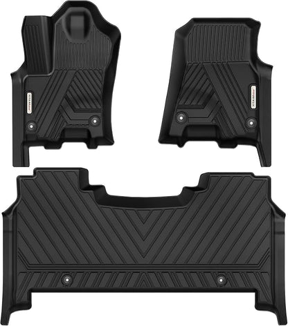 YITAMOTOR Floor Mats for 2025 2026 Ram 1500 Crew Cab with 1st Bucket Seat Rear Under-Seat Storage Box, TPE All Weather Custom Fit Floor Liner for Ram 1500 Accessories Car Mats, Black