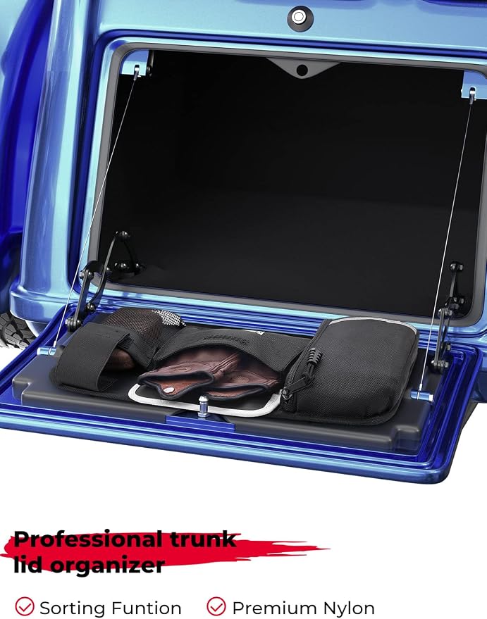 KEMIMOTO Trunk Lid Organizer Compatible with Tri Glide Freewheeler Accessories Trike models Trunk Travel-Paks Door Organizer Travelling Storage 2009-2024 2025