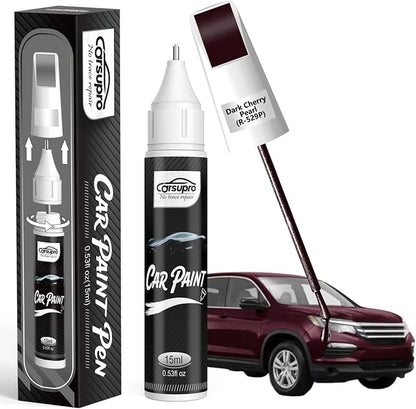 Dark Cherry Pearl(R-529P) for Honda Touch Up Paint Pen, 2 in 1 Car Scratch Remover with Pen Tip and Brush, Precise Color Match for Car Paint Scratch Repair, Quickly and Easily Fix Chips and Nicks