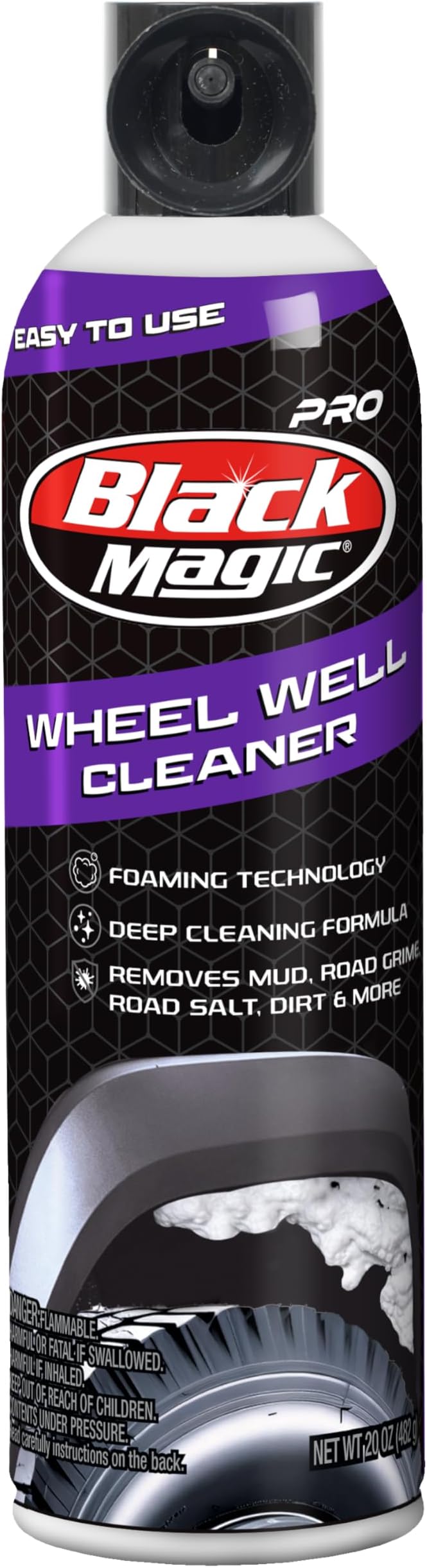 Black Magic 120257 Wheel Well Cleaner, High Foaming Deep Cleaning Formula to Remove Mud, Grime, Road Salt Buildup & More