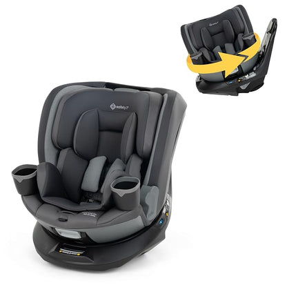 Safety 1st Turn and Go 360 ST 360 Rotating Car Seat, SafetySwivel, SecureTech Installation, All-in-One Convertible Car Seat, 3-in-1 Rear-Facing, Forward-Facing, Booster, 5-100 lbs, Siberian Caviar