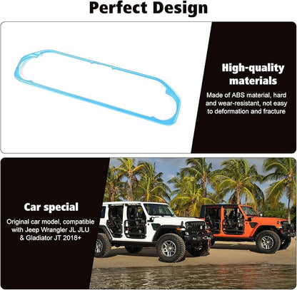 RT-TCZ Air Conditioning Dashboard Center Console Control Trim Panel Cover Interior Accessories Decoration Trim Kit for Jeep Wrangler JL JLU & Gladiator JT 2018-2022,Light Blue