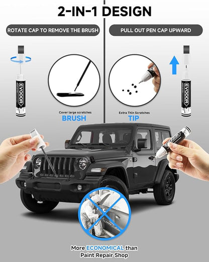 PAU/LAU Granite Crystal Metallic Touch Up Paint Compatible with JeepExact Match 2 in 1 Touch up Paint for Chips and Nicks Repair