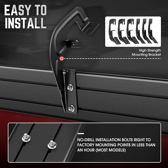 DNA Motoring 6 Inches Running Boards Compatible with 07-18 Silverado 1500, 07-19 Silverado/Sierra 2500-3500HD Standard Cab, Powder Coated Side Step Nerf Bars, STEPB-ZTL-8019-ALBK