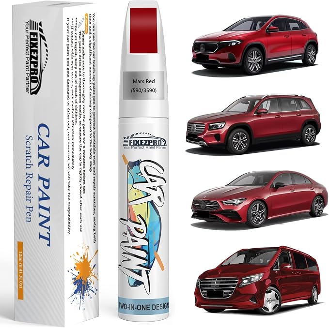 590/3590 Mars Red Car Touch Up Paint for Mercedes-Benz, Color Match Auto Paint Repair Pen,Professional Car Scratch Repair Remover Pen Quick & Easy to Use