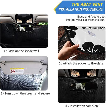 Tropical Hawaiian Hibiscus Flowers Windshield Sun Shade for Car Auto SUV Truck Foldable Front Window Sunshade Sun Visor Protector Block UV Rays Reflect Heat, 55" x 28"