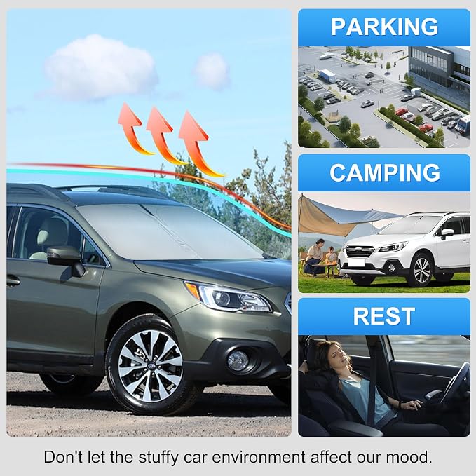for 2015-2019 Subaru Outback Windshield Sun Shade -Windshield Sunshade Cover Front Window Shade Custom Fit Outback Car Accessories Sun Visor Protector Foldable Blocks UV Rays